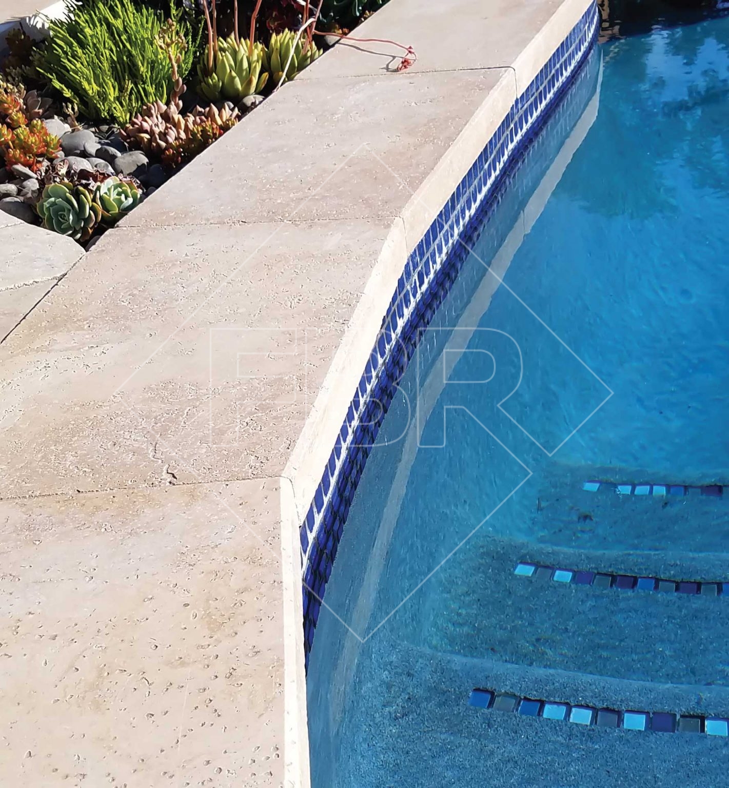 Walnut Travertine Pool Coping FBR Mermer
